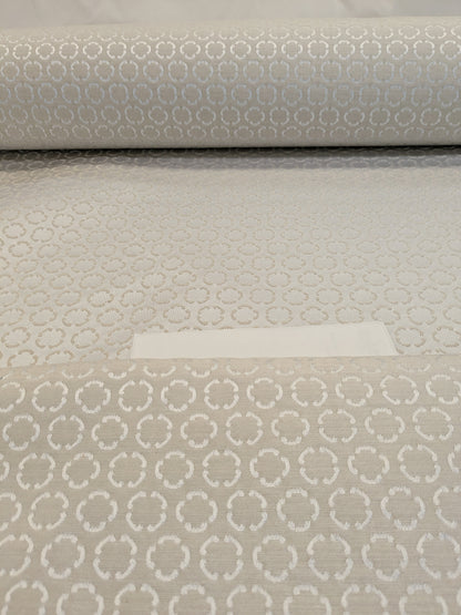 Scalamandre Lelievre Paris Circe Ivoire Ivory Circle Small Scale Geometric Jacquard Cotton Polyester MSRP USD 224/y