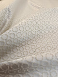 Scalamandre Lelievre Paris Circe Ivoire Ivory Circle Small Scale Geometric Jacquard Cotton Polyester MSRP USD 224/y