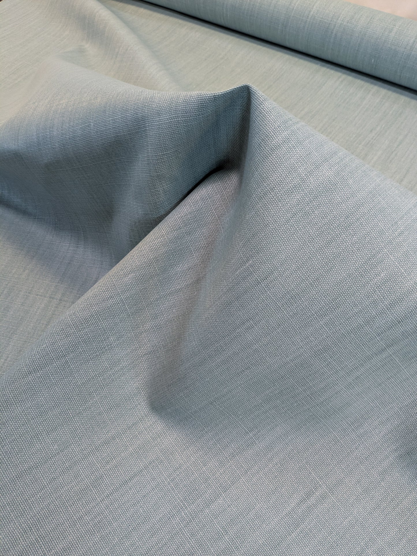 Scalamandre Glow Aqua Blue Solid 100% Linen Heavy Duty -By The Yard - MSRP USD 338/y