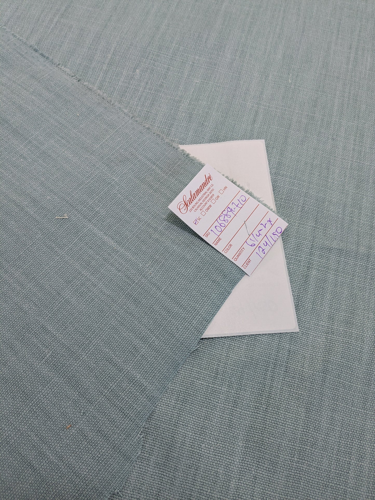 Scalamandre Glow Aqua Blue Solid 100% Linen Heavy Duty -By The Yard - MSRP USD 338/y