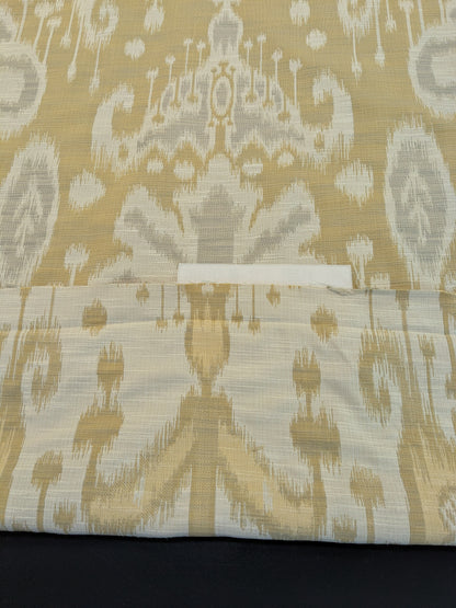 Scalamandre Monroe Ikat Texture Straw Yellow Beige Soft Upholstery With An Ikat Pattern Blurriness Design Green MSRP USD 150