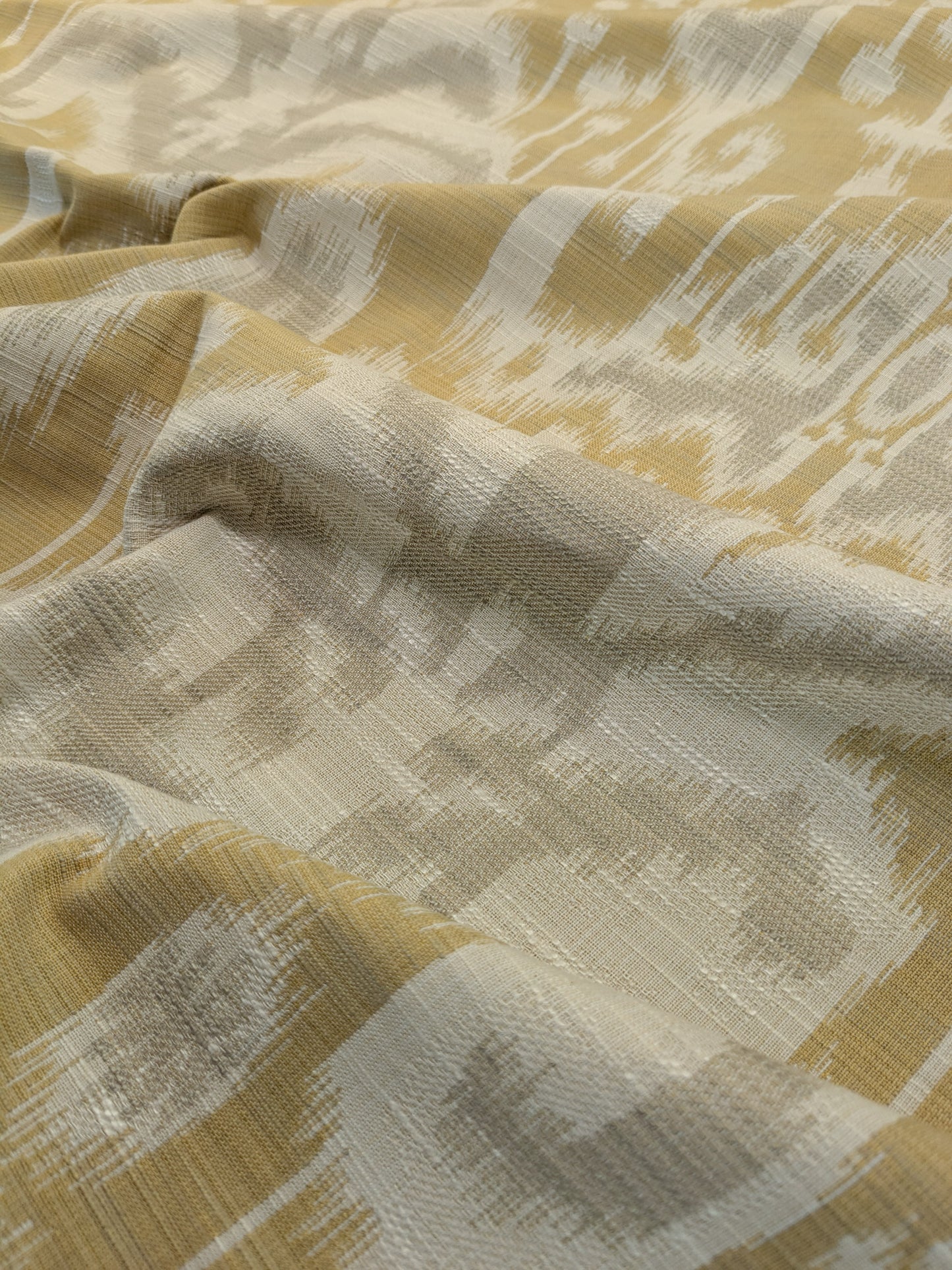 Scalamandre Monroe Ikat Texture Straw Yellow Beige Soft Upholstery With An Ikat Pattern Blurriness Design Green MSRP USD 150
