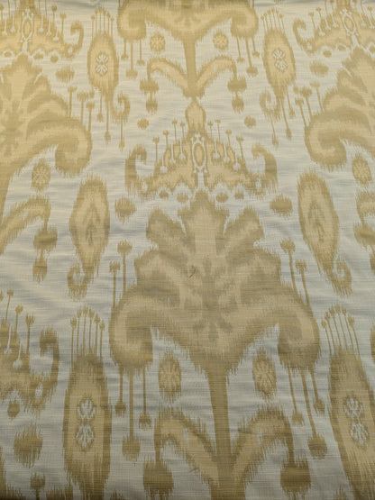 Scalamandre Monroe Ikat Texture Straw Yellow Beige Soft Upholstery With An Ikat Pattern Blurriness Design Green MSRP USD 150