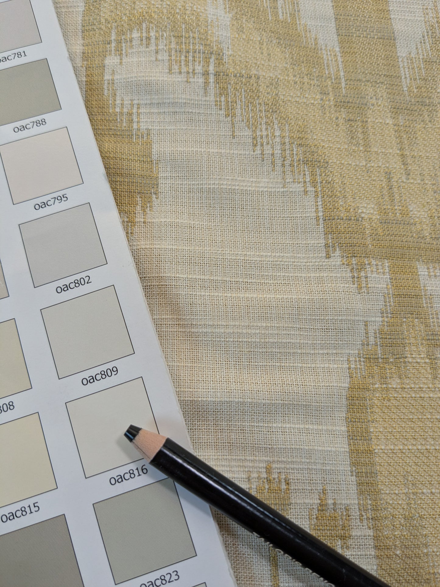 Scalamandre Monroe Ikat Texture Straw Yellow Beige Soft Upholstery With An Ikat Pattern Blurriness Design Green MSRP USD 150