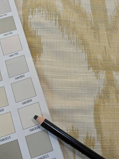 Scalamandre Monroe Ikat Texture Straw Yellow Beige Soft Upholstery With An Ikat Pattern Blurriness Design Green MSRP USD 150