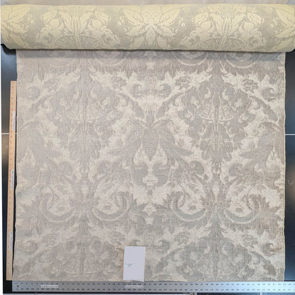 Scalamandre Amadeus Oatmeal Damask Floral Rayon Cotton - Beige - By The Yard