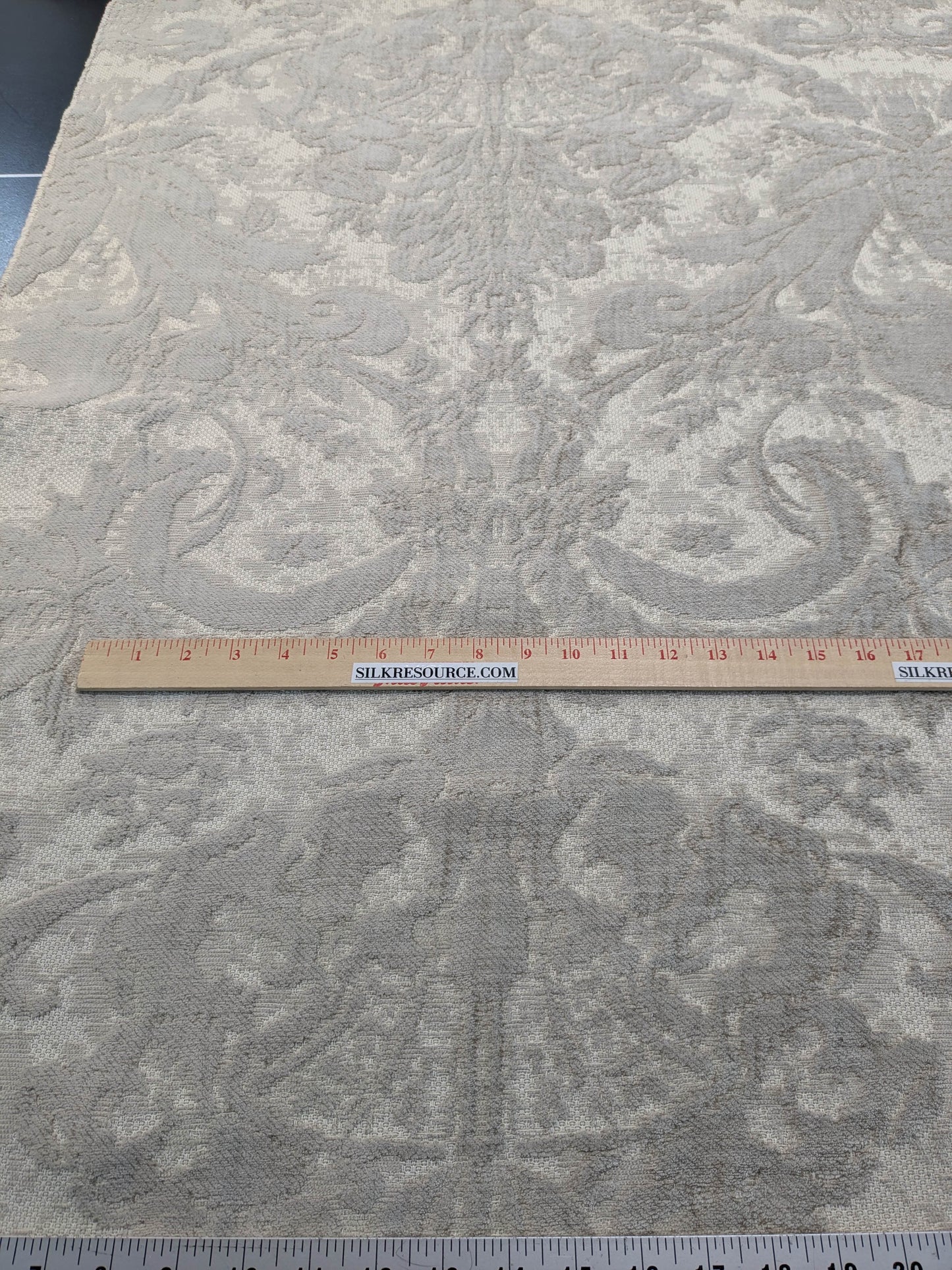 Scalamandre Amadeus Oatmeal Damask Floral Rayon Cotton - Beige - By The Yard