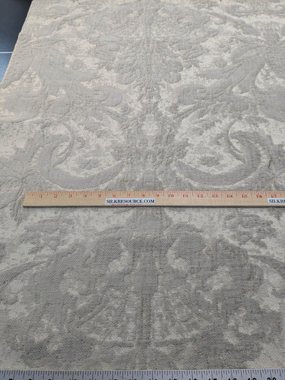Scalamandre Amadeus Oatmeal Damask Floral Rayon Cotton - Beige - By The Yard