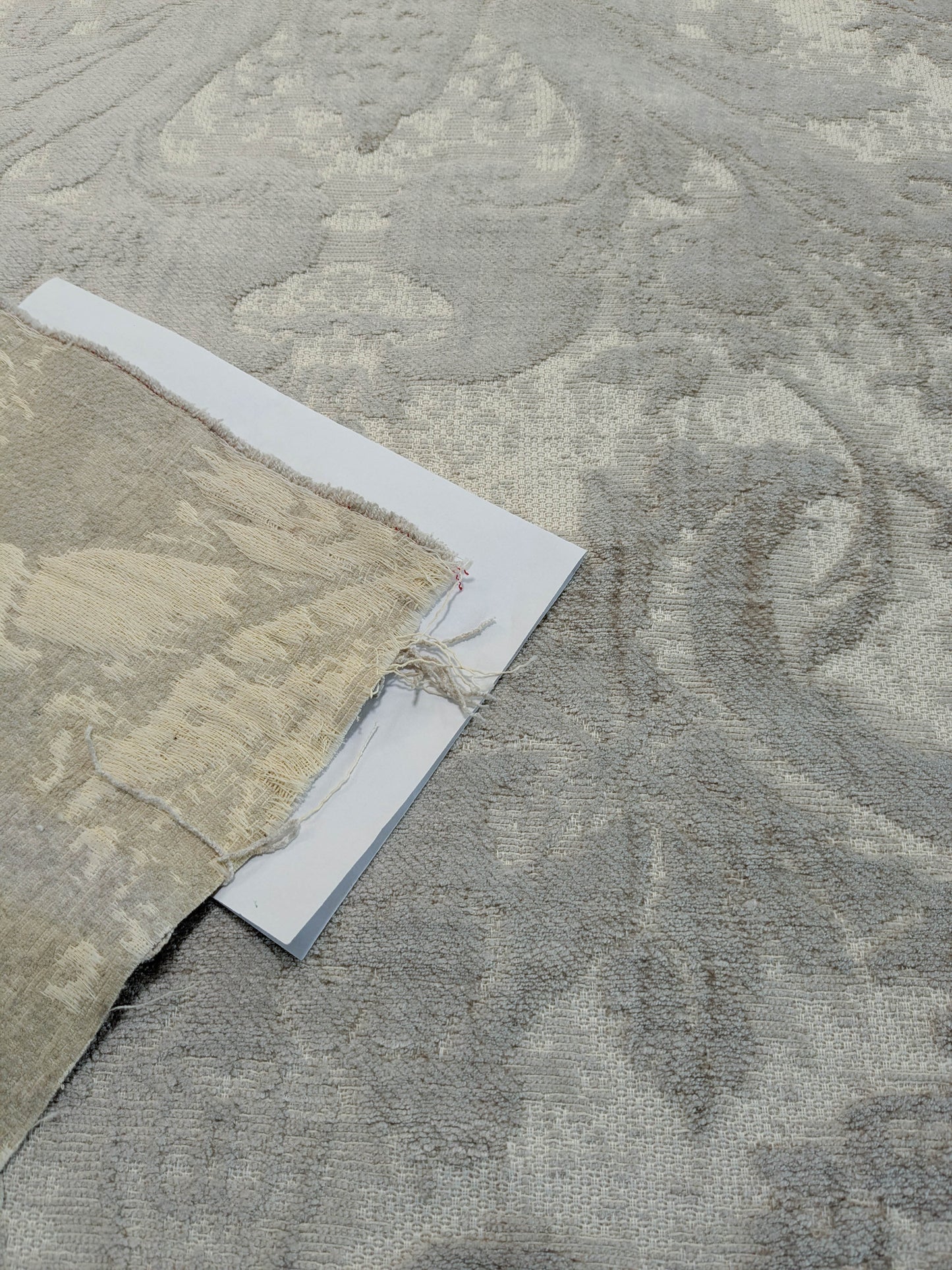 Scalamandre Amadeus Oatmeal Damask Floral Rayon Cotton - Beige - By The Yard