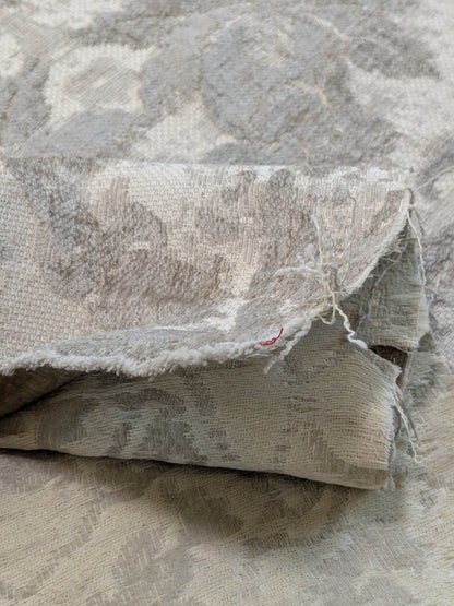 Scalamandre Amadeus Oatmeal Damask Floral Rayon Cotton - Beige - By The Yard