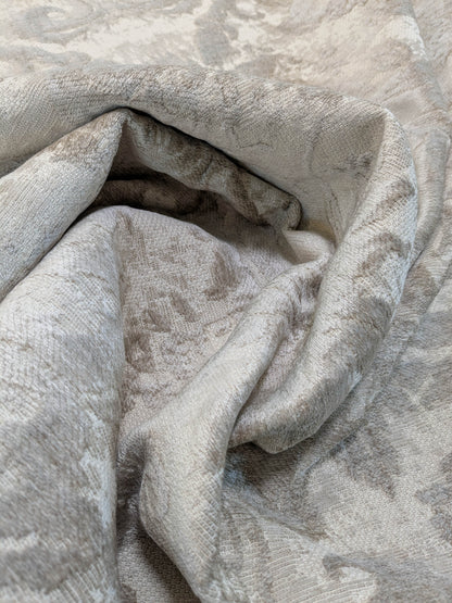 Scalamandre Amadeus Oatmeal Damask Floral Rayon Cotton - Beige - By The Yard