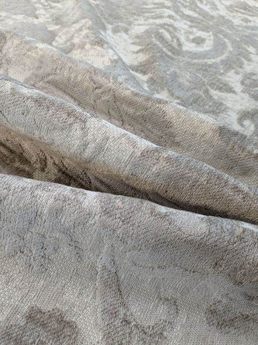 Scalamandre Amadeus Oatmeal Damask Floral Rayon Cotton - Beige - By The Yard