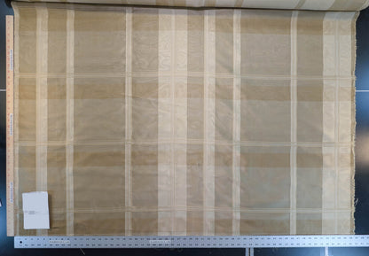 Scalamandre Iridescent Plaid in Champagne Cream Pale Gold Silk Organza Semi-sheer - By The Yard