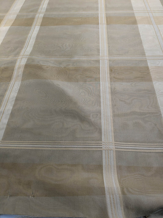 Scalamandre Iridescent Plaid in Champagne Cream Pale Gold Silk Organza Semi-sheer - By The Yard