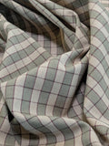 Scalamandre Oxford Check Tan and Plum Cotton Plaid from France - Red Sage Green Light Brown - By The Yard