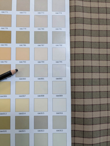 Scalamandre Oxford Check Tan and Plum Cotton Plaid from France - Red Sage Green Light Brown - By The Yard