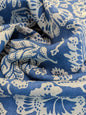Scalamandre  Calais Linen Print Indigo Blue White Mediterranean Pomegranate Block Print Heavy Linen MSRP USD300+/y - By The Yard