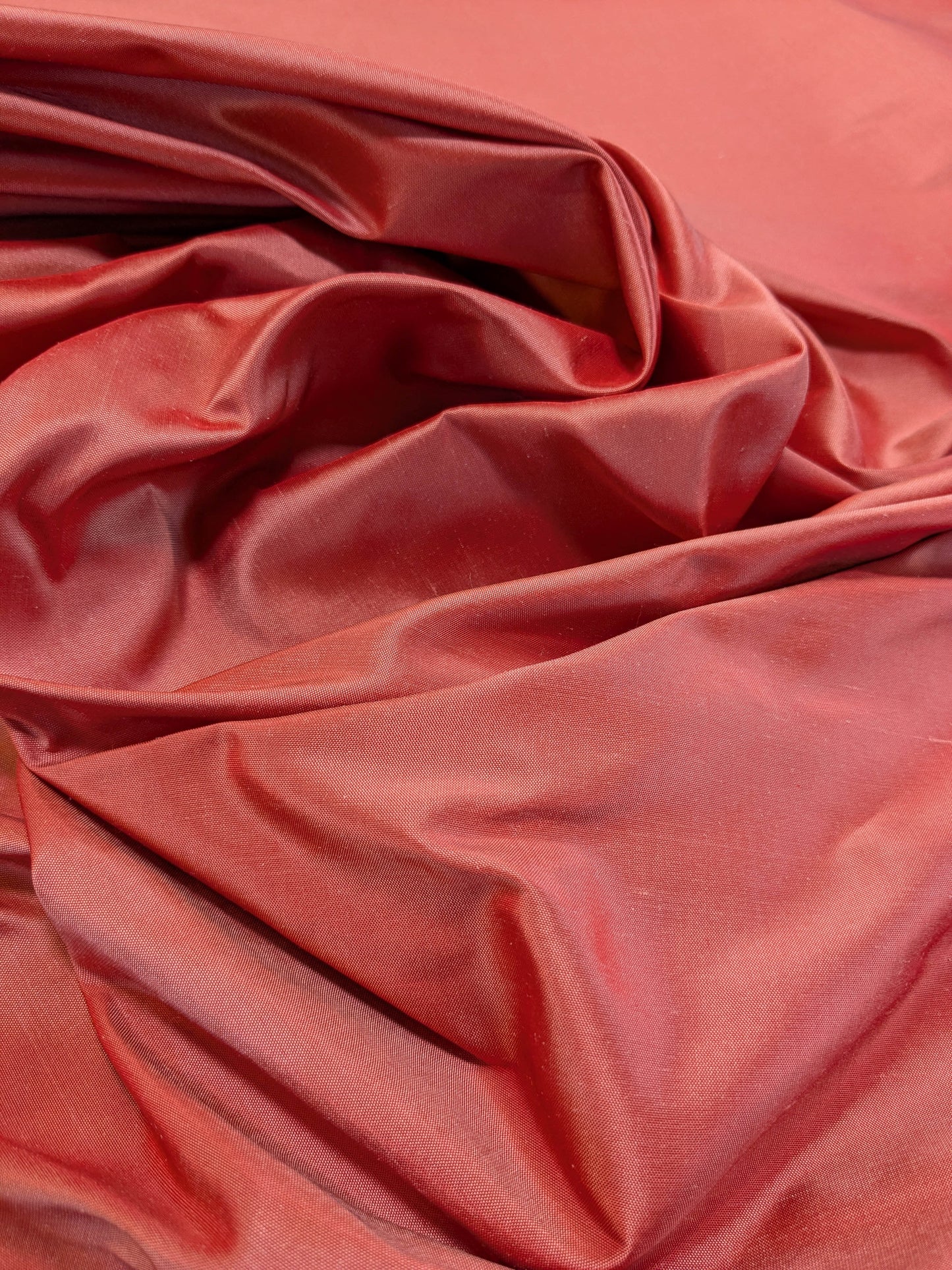 Scalamandre Dynasty Taffeta Coral Red  100% Silk Heavy MSRP USD 322/y