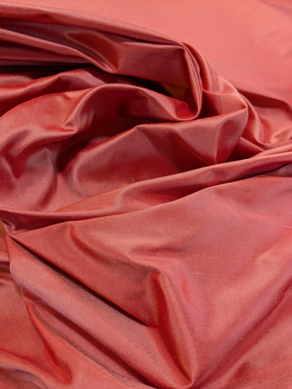 Scalamandre Dynasty Taffeta Coral Red  100% Silk Heavy MSRP USD 322/y