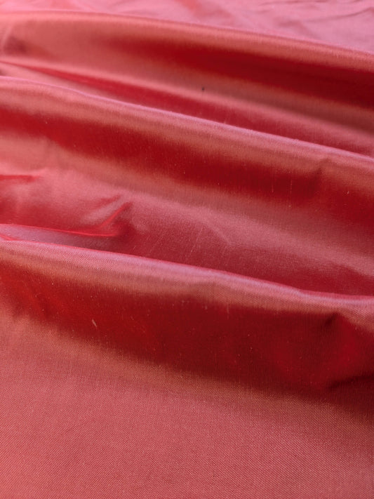 Scalamandre Dynasty Taffeta Coral Solid Heavy Silk - Pink Rose Orange - By The Yard