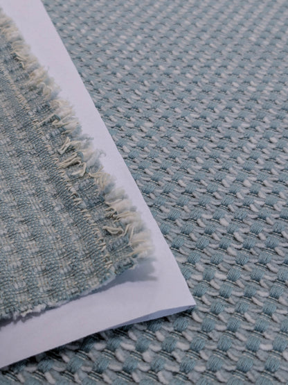 Scalamandre Matera Aquamarine Diamond Weave Heavy Duty Cotton - Blue Aqua By The Yard