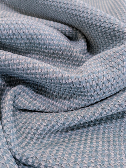 Scalamandre Matera Aquamarine Diamond Weave Heavy Duty Cotton - Blue Aqua By The Yard