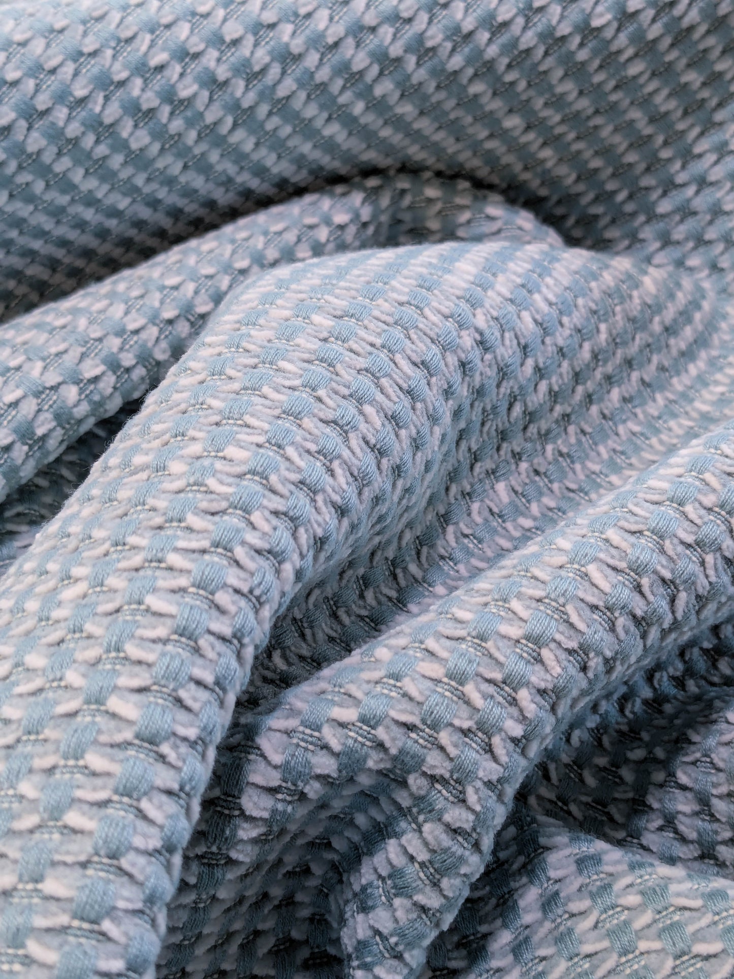 Scalamandre Matera Aquamarine Diamond Weave Heavy Duty Cotton - Blue Aqua By The Yard