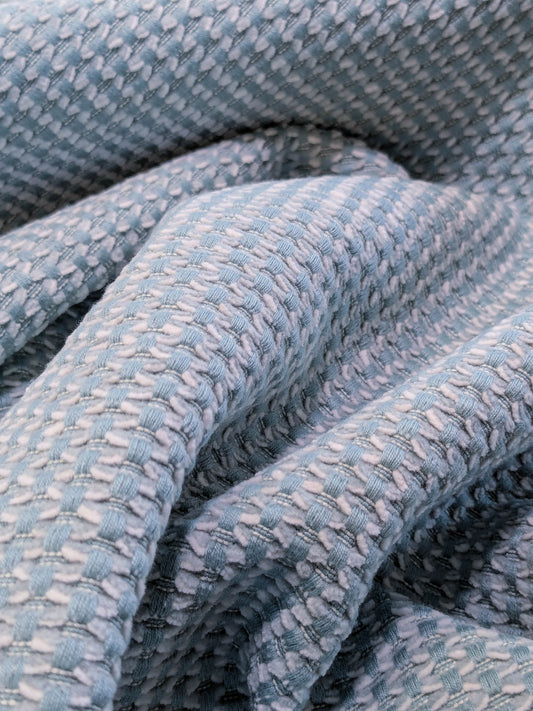 Scalamandre Matera Aquamarine Diamond Weave Heavy Duty Cotton - Blue - By The Yard