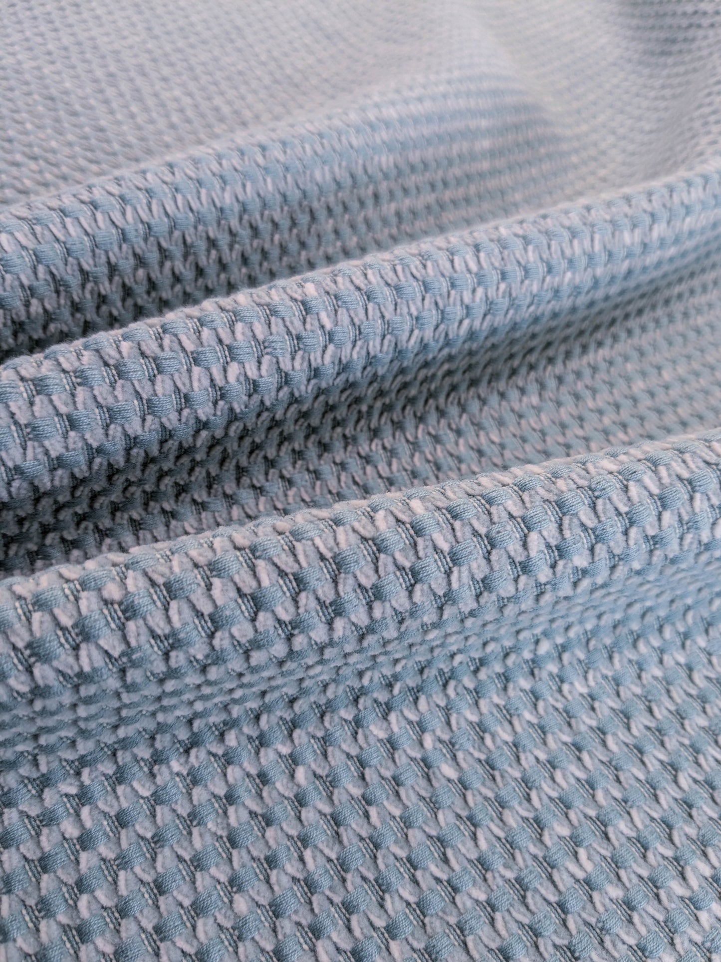 Scalamandre Matera Aquamarine Diamond Weave Heavy Duty Cotton - Blue Aqua By The Yard