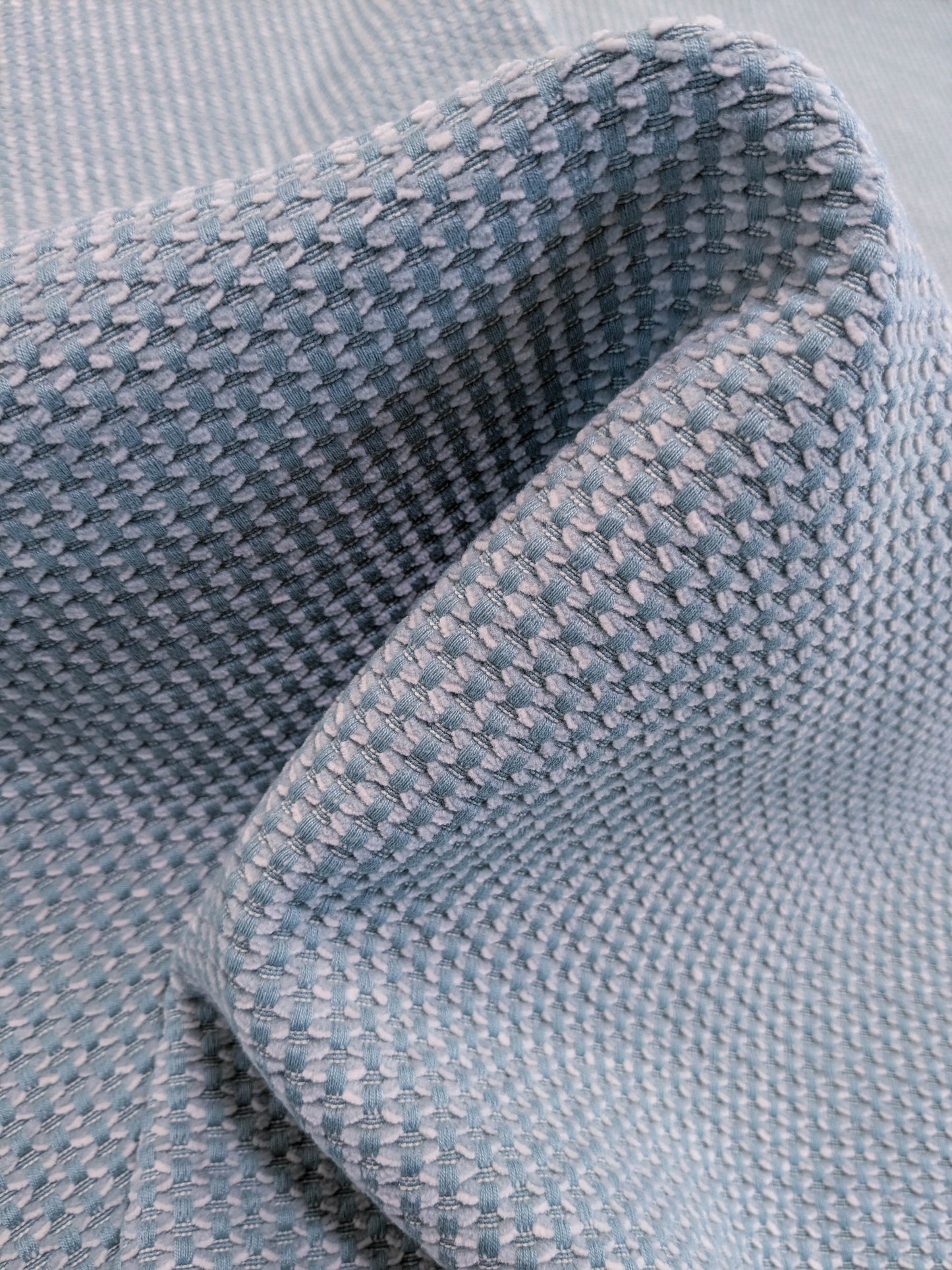 Scalamandre Matera Aquamarine Diamond Weave Heavy Duty Cotton - Blue Aqua By The Yard
