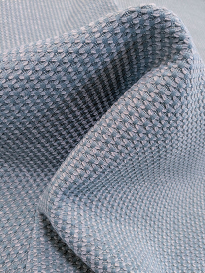 Scalamandre Matera Aquamarine Diamond Weave Heavy Duty Cotton - Blue Aqua By The Yard