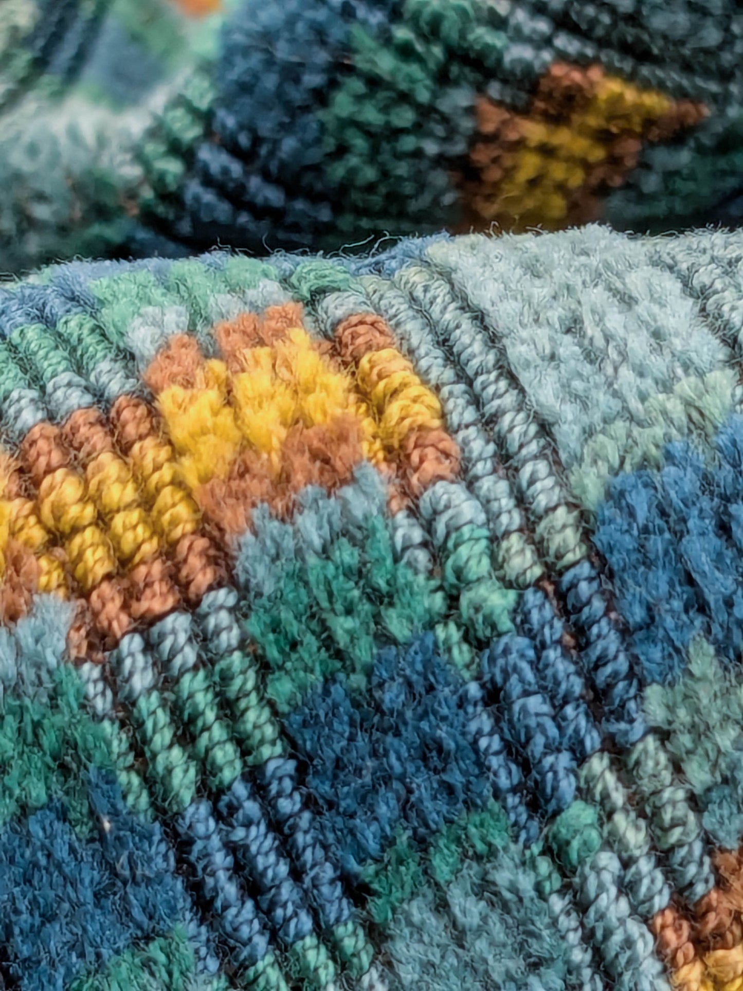 Scalamandre Rambouillet Turquoise Gold Blue Geometric Stripe Texture Cotton - By The Yard