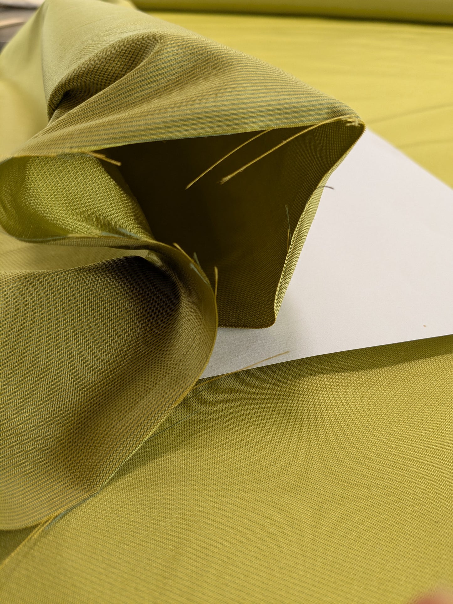 Scalamandre Serenity Pistachio Green Chartreuse 100% Silk Faille Texture Heavier - By The Yard