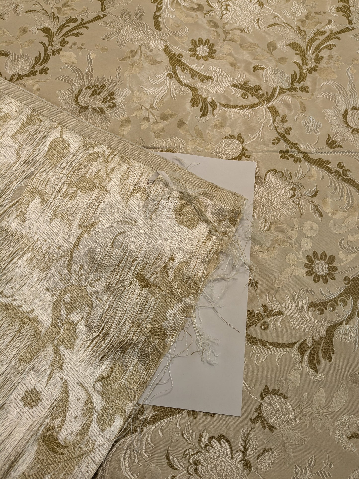 Scalamandre Old World Weavers Allegra Lampas III Ivory Brown Silk Heavy - By The Yard - MSRP USD 796/Y