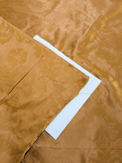 Simple Greek Damask 100% Silk Sunset Red Gold Rose Orange