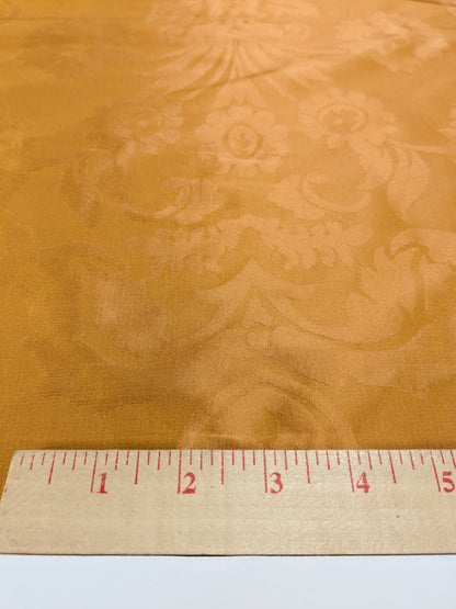 Simple Greek Damask 100% Silk Sunset Red Gold Rose Orange