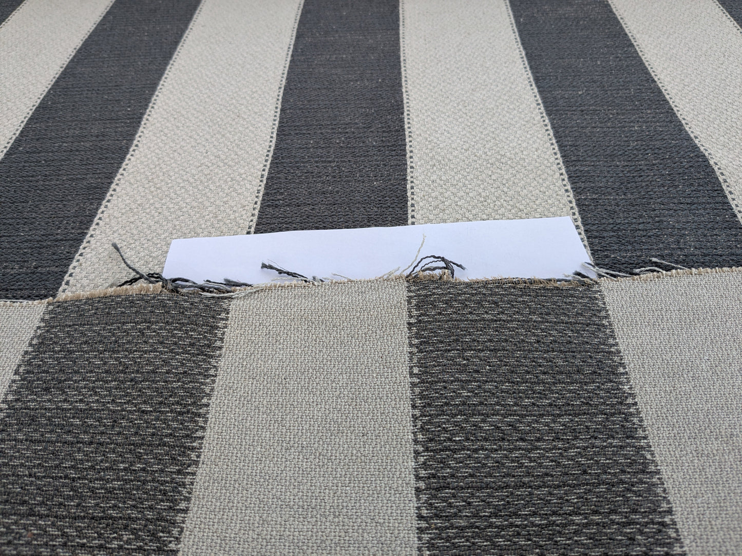 Scalamandre Indy Charcoal Black White Linen Cotton Blend Texture Stripe Sophisticated Heavy Duty - By The Yard