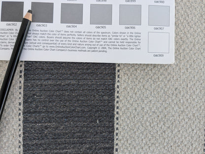 Scalamandre Indy Charcoal Black White Linen Cotton Blend Texture Stripe Sophisticated Heavy Duty - By The Yard