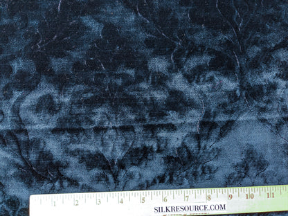 By yard Palazzo Grassi Gaufrage Silk Cut Velvet 100% Silk Pile Renaissance Damask Midnight Blue Pure Lux MSRP USD1000+/Y
