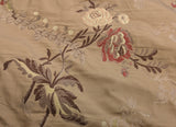 Decor de Paris French Flora Brown Floral Silk Lampas Multi on Cinnamon Red- By The Yard - MSRP $400+