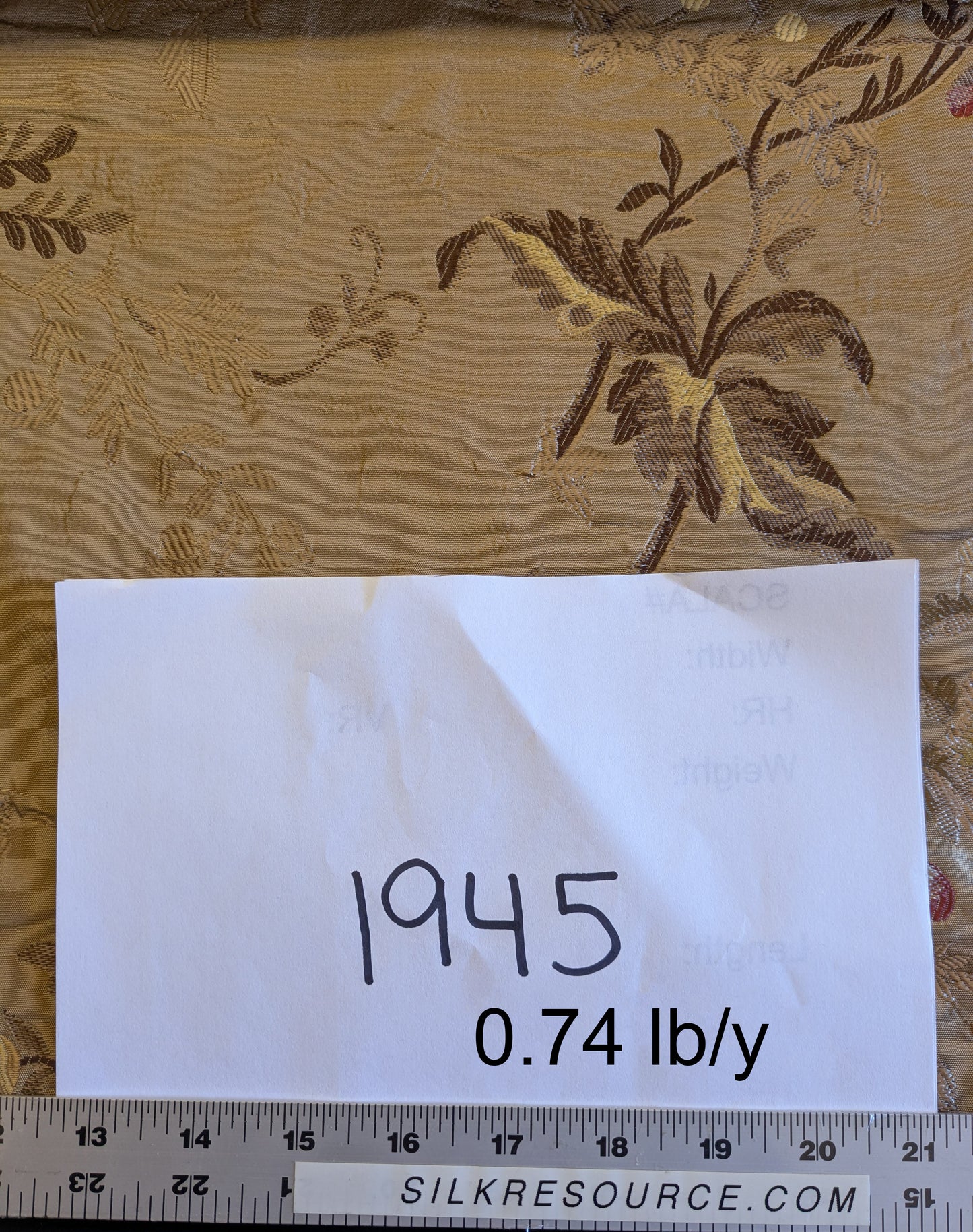 Decor de Paris French Flora Brown Floral Silk Lampas Multi on Cinnamon Red- By The Yard - MSRP $400+