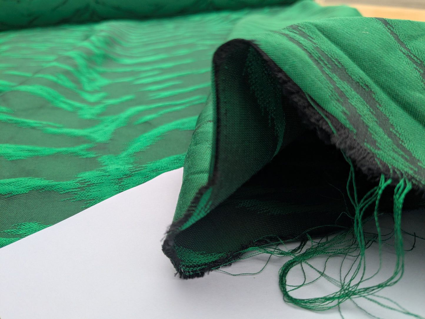 Jungle Zebra Safari Cheetah Tiger Silk Lampas Emerald Green Animal Skin By Yard
