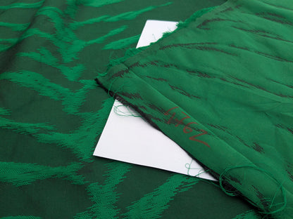 Jungle Zebra Safari Cheetah Tiger Silk Lampas Emerald Green Animal Skin By Yard