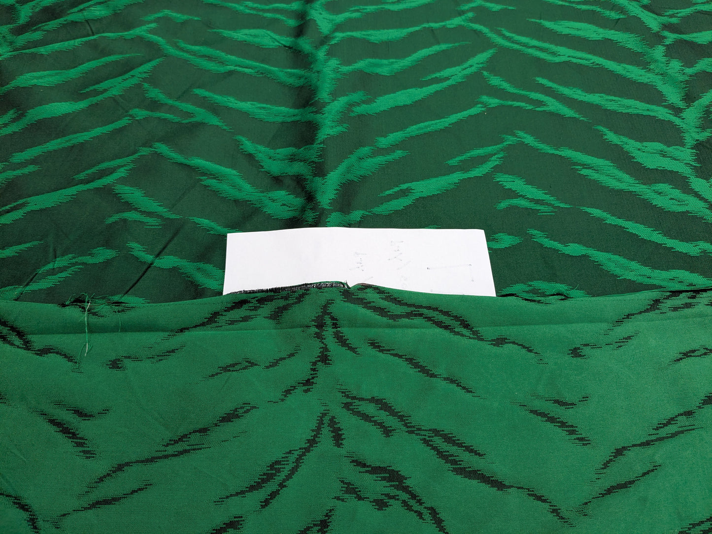 Jungle Zebra Safari Cheetah Tiger Silk Lampas Emerald Green Animal Skin By Yard