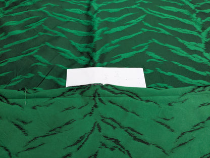 Jungle Zebra Safari Cheetah Tiger Silk Lampas Emerald Green Animal Skin By Yard