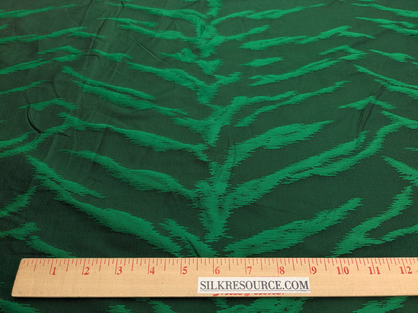 Jungle Zebra Safari Cheetah Tiger Silk Lampas Emerald Green Animal Skin By Yard