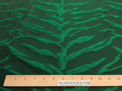 Jungle Zebra Safari Cheetah Tiger Silk Lampas Emerald Green Animal Skin By Yard