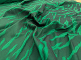 Jungle Zebra Safari Cheetah Tiger Silk Lampas Emerald Green Animal Skin By Yard