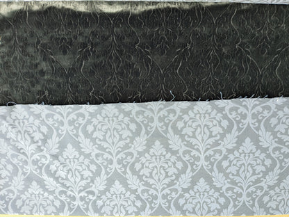 Palazzo Grassi Gaufrage Silk Velvet & Cut Velvet Olive Green Renaissance Damask MSRP $1000+/yard