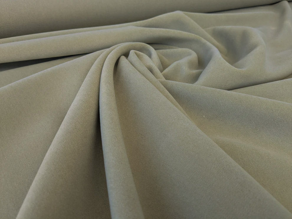 Mongolian steppe Wool Cashmere Blend Gray Palest Green Velvet Solid MSRP USD 824/yard - By The Yard